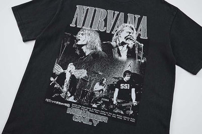 DAXUEN Vintage rock band graphic t-shirt