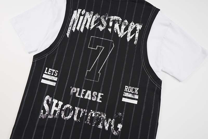 DAXUEN Layered distressed graphic t-shirt with tank top