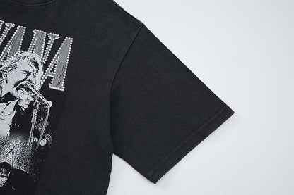 DAXUEN Vintage rock band graphic t-shirt