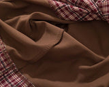 DAXUEN Color-block plaid short-sleeve collared shirt