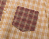 DAXUEN Long sleeve patchwork plaid button-up shirt