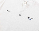 DAXUEN Relaxed-fit short-sleeved V-neck Henley T-shirt