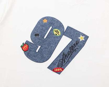 DAXUEN Oversized short-sleeve T-shirt with graphic and embroidery
