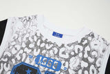 DAXUEN Distressed leopard print layered set with t-shirt and vest
