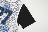 DAXUEN Distressed leopard print layered set with t-shirt and vest