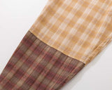DAXUEN Long sleeve patchwork plaid button-up shirt