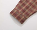 DAXUEN Long sleeve patchwork plaid button-up shirt