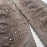 DAXUEN Distressed wide-leg trousers in taupe with paint splatters