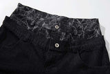 DAXUEN Wide-leg baggy denim pants with marbled pattern