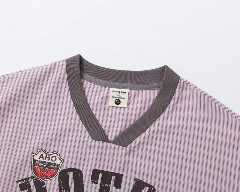 DAXUEN Loose-fitting short-sleeved V-neck T-shirt with graphic