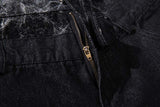 DAXUEN Wide-leg baggy denim pants with marbled pattern