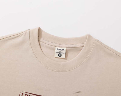 DAXUEN Relaxed-fit crew neck T-shirt with distressed graphic print