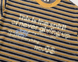 DAXUEN Striped crewneck T-shirt with distressed text print