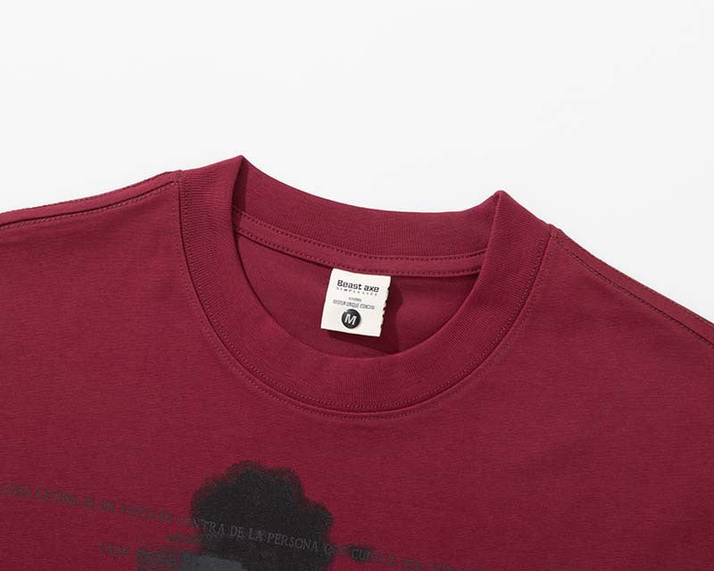 DAXUEN Oversized graphic t-shirt in black grey and maroon