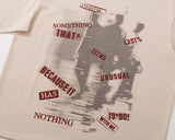 DAXUEN Relaxed-fit crew neck T-shirt with distressed graphic print