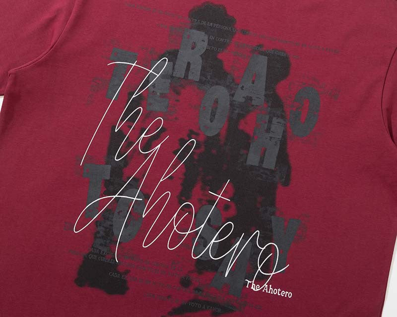 DAXUEN Oversized graphic t-shirt in black grey and maroon