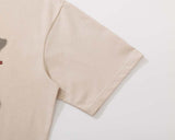 DAXUEN Relaxed-fit crew neck T-shirt with distressed graphic print