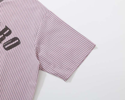 DAXUEN Loose-fitting short-sleeved V-neck T-shirt with graphic