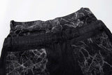 DAXUEN Wide-leg baggy denim pants with marbled pattern
