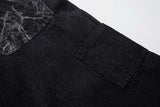 DAXUEN Wide-leg baggy denim pants with marbled pattern
