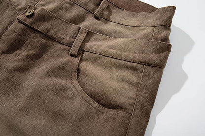 DAXUEN High-waisted wide-leg pants in earthy brown color