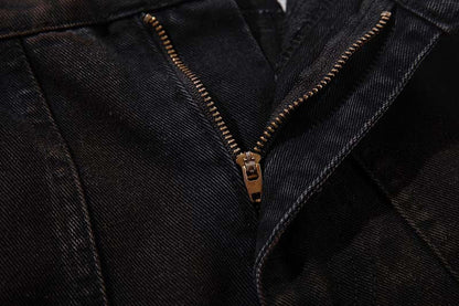 DAXUEN Distressed wide-leg denim pants