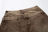 DAXUEN High-waisted wide-leg pants in earthy brown color