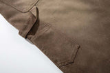 DAXUEN High-waisted wide-leg pants in earthy brown color