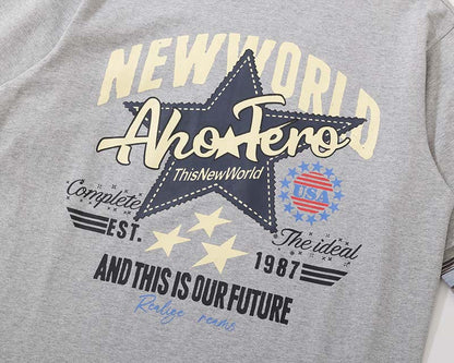 DAXUEN Relaxed-fit long-sleeve crew neck t-shirt with graphic print