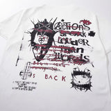 DAXUEN White short-sleeve t-shirt with distressed graphic print