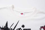DAXUEN White short-sleeve t-shirt with distressed graphic print