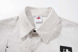 DAXUEN Distressed grunge graphic button-up shirt