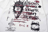 DAXUEN White short-sleeve t-shirt with distressed graphic print