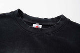 DAXUEN Distressed black graphic t-shirt with raw-edge neckline