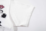 DAXUEN White short-sleeve t-shirt with distressed graphic print