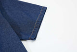 DAXUEN Denim ombre short-sleeve embroidered crewneck tee