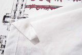 DAXUEN White short-sleeve t-shirt with distressed graphic print