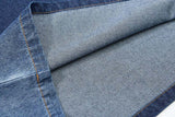 DAXUEN Denim ombre short-sleeve embroidered crewneck tee
