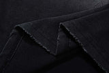 DAXUEN Distressed black graphic t-shirt with raw-edge neckline