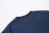 DAXUEN Denim ombre short-sleeve embroidered crewneck tee