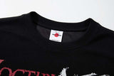 DAXUEN Black short-sleeved t-shirt with distressed graphic design