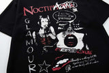 DAXUEN Black short-sleeved t-shirt with distressed graphic design