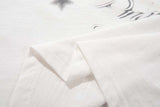 DAXUEN White short-sleeved t-shirt with abstract graphic