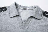 DAXUEN Oversized short-sleeved polo shirt with graphic print
