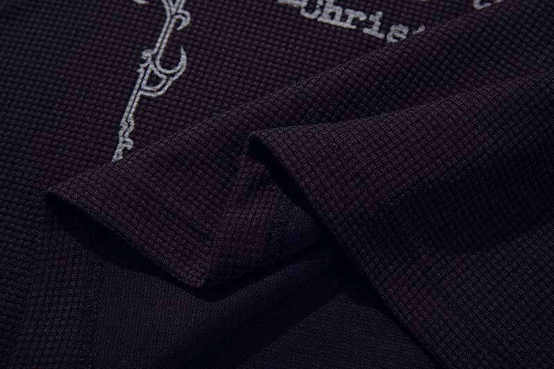 DAXUEN Black short-sleeved polo shirt with graphic print