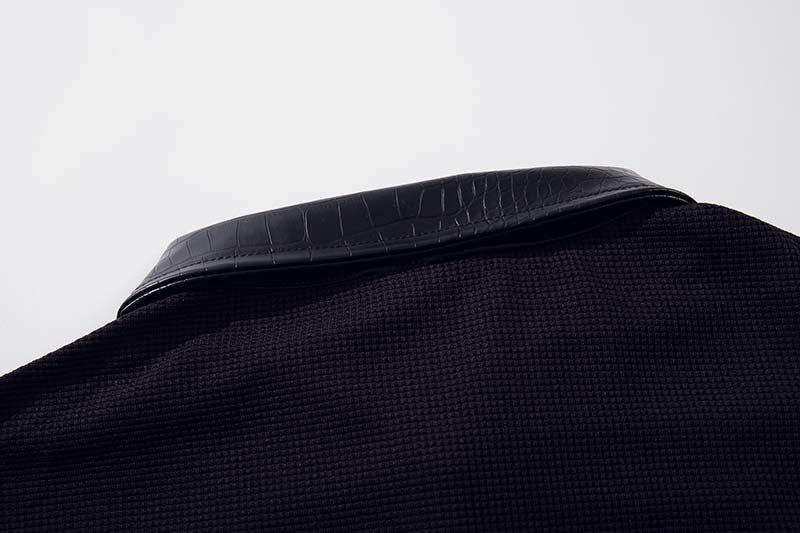 DAXUEN Black short-sleeved polo shirt with graphic print