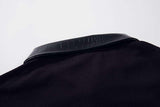 DAXUEN Black short-sleeved polo shirt with graphic print