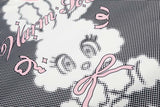 DAXUEN Oversized short-sleeved grid pattern rabbit graphic t-shirt
