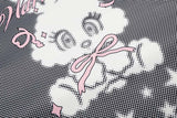 DAXUEN Oversized short-sleeved grid pattern rabbit graphic t-shirt