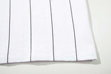 DAXUEN White short-sleeved polo shirt with pinstripes and graphics